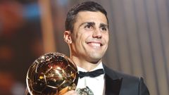 Rodri Hernndez.Rodri Hernndez, centrocampista espaol del Manchester City, con el Baln de Oro