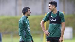 &Aacute;lex L&oacute;pez y David Castro, en un entrenamiento en A G&aacute;ndara