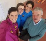 Ruth Beitia, Noelia Ruiz, Saleta Fern�ndez y Ram�n Torralbo, en un selfie el pasado domingo en Madrid 