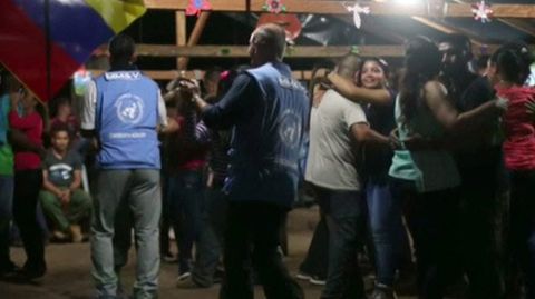 Las pol�micas im�genes de los delegados de la ONU bailando con las FARC