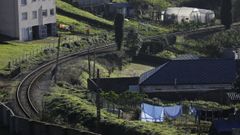 Va del tren a su paso por Viveiro
