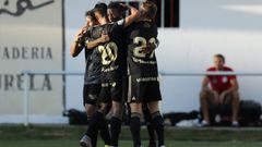 Sal, Tejera, Ibra y Mossa celebran el 1-1