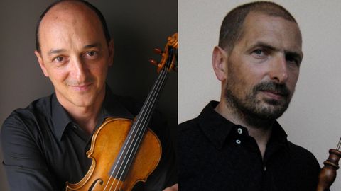 Dos de los integrantes de la Camerata Boccherini: el violinista Massimo Spadano y el oboista Paolo Grazzi
