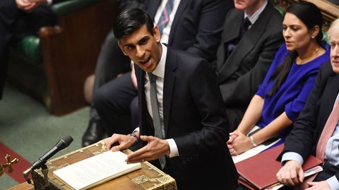 El ministro de Econom�a, Rishi Sunak, durante la presentaci�n del presupuesto