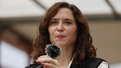 Ayuso, en una rueda de prensa�sobre los incendios, la semana pasada.
