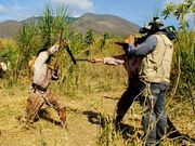 Rodaje de la pel�cula Memorias de un soldado, de Caupolican Ovalles.