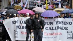Movilizaci�n de los estudiantes en Ferrol contra la reforma universitaria de Wert