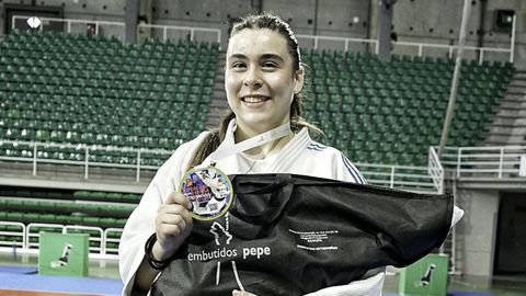 Leyre Villamediana, celebrando un dos seus �xitos o ano pasado