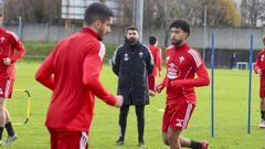 Fern�ndez Romo en su primer d�a de entrenamientos en A G�ndara. 