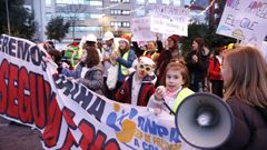 La comunidad educativa del CEIP de Pr�cticas de A Coru�a volvi� a protestar para que le arreglen el colegio