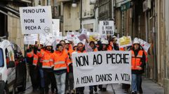 Imagen de una de las manifestaciones contra el cierre de la mina de Penouta.