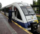 Un tren de Feve en la estaci�n de San Sadurni�o. 