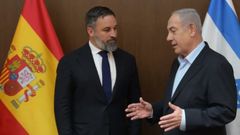 Santiago Abascal y Benjam�n Netanyahu, en Israel en el a�o 2024, en una imagen distribuida por Vox