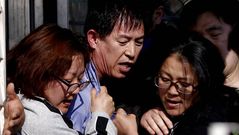 Los estudiantes mientras el Sewol se hund�a
