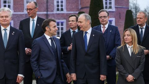Varios de los l&iacute;deres que participaron en la cumbre informal en el castillo de Alden Biesen.