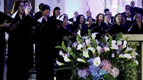 Miembros del Coro de la Fundaci�n Princesa de Asturias ensayan hoy, mi�rcoles 12 de septiembre de 2018, momentos previos a la inauguraci�n del S�ptimo Festival Internacional de M�sica Sacra que se realiza en Bogot� (Colombia)