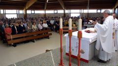 Una misa en la iglesia monfortina de San Antonio en el d�a grande de las fiestas, en una imagen de archivo