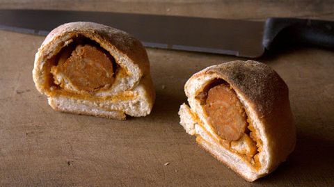 «Bollu preñau» vegetariano de Nahual.«Bollu preñau» vegetariano de Nahual