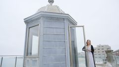 Isabel Ruso, en la estaci�n del Eusebio da Guarda, desde la que se sigui� el eclipse de 1905 en A Coru�a.