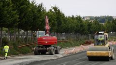 Avance de las obras del tren, en A Malata.