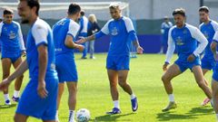 El D�por preparando el partido de Valladolid