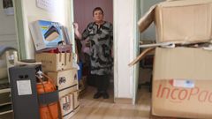 Esther L�pez, este viernes, en la vivienda de la que pretenden desahuciarla en mayo