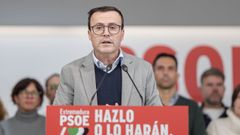 El ex secretario general del PSOE de Extremadura, Miguel �ngel Gallardo, en la rueda de prensa en la que anunci� su dimisi�n en M�rida, el pasado 22 de diciembre.