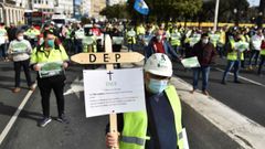 Protesta de trabajadores de Ence en A Coru�a