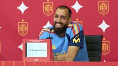 El�jugador del Celta Borja Iglesias, con la selecci�n espa�ola absoluta.