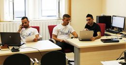 Pablo S�nchez, Brais Rubial y Alejandro Novas, los responsables de la revista electr�nica. 