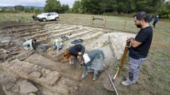 Un aspecto de las excavaciones arqueol�gicas realizadas en el antiguo dep�sito de cereales de Proendos