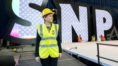 La ministra principal de Escocia, Nicola Sturgeon, en el congreso anual del Partido Nacionalista Escocs (SNP, por sus siglas en ingls).