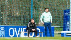 Andr�s Vallina y Jaime �lvarez, durante un partido del Vetusta