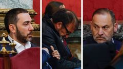 Los acusados por el caso de las mascarillas, V�ctor Aldama (izquierda), Koldo Garc�a (centro) y Jos� Luis �balos (derecha)