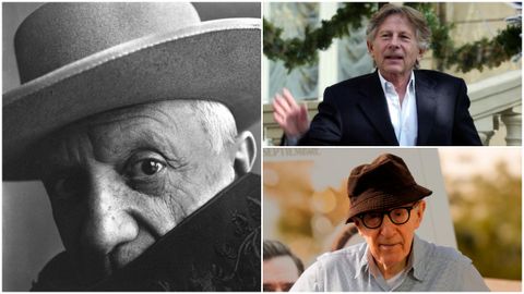 A la izquierda, Pablo Picasso; encima,�Roman Polanski y debajo, Woody Allen. Tres figuras analizadas por Dederer