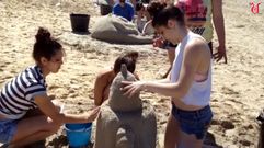 Esculturas de arena en A Lanzada