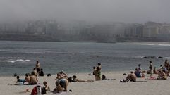 Niebla en la playa de Riazor 