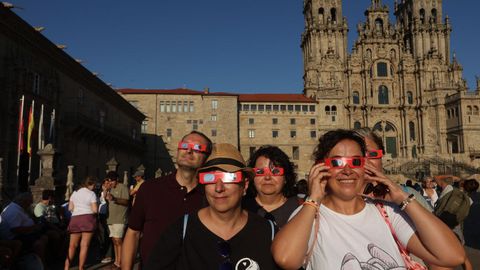El eclipse en la plaza del Obradoiro