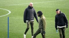 Claudio Gir�ldez, en el entrenamiento de este s�bado.