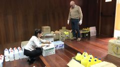 Recogida de material donado por los colegios para los servicios sanitarios y municipales