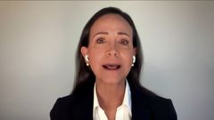 La nobel de la paz Mara Corina Machado, en una captura del vdeo difundido a travs de sus redes