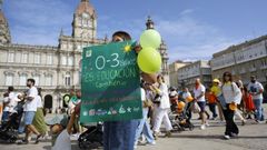 Protesta del s�bado pasado en Mar�a Pita de las familias de las escuelas infantiles.