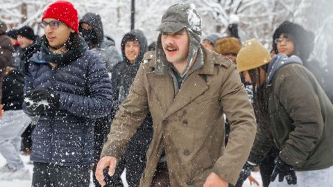 Batalla de bolas de nieve en Nueva York