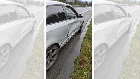 Coche siniestro total en Fene, cuya due�a busca al causante del accidente