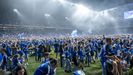 La aficin del Real Oviedo celebra el ascenso a Primera Divisin