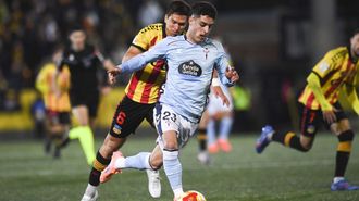 Hugo lvarez, durante el Sant Andreu-Celta de Copa del Rey.