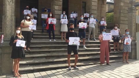 Protesta de maestros en Ribadeo