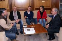 Representantes del CD Lugo y del Monforte se reunieron ayer por la ma�ana con el alcalde, Jos� Tom�