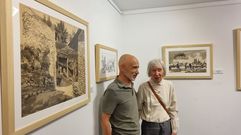 Coquixo, comisario de la muestra, con Micheline Langlois, la viuda de D�az Ferrer