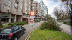 Inicio de la calle Alameda con la se�al de prohibido circular 